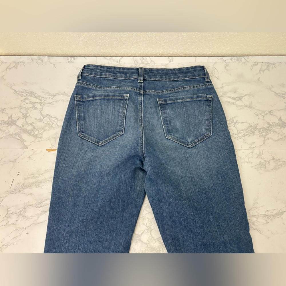 ELLEN TRACY jeans Womens Sz 6 Ankle Blue Denim Wash Straight Leg - Picture 4 of 5